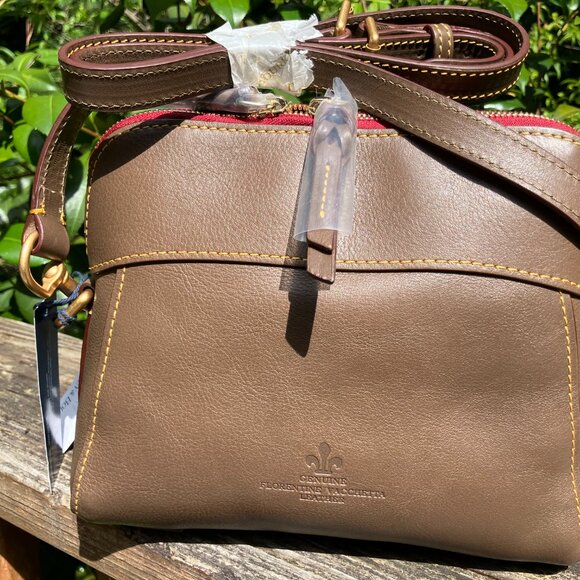 Dooney + Bourke Cameron Crossbody in Florentine leather - Elephant! - Picture 2 of 5